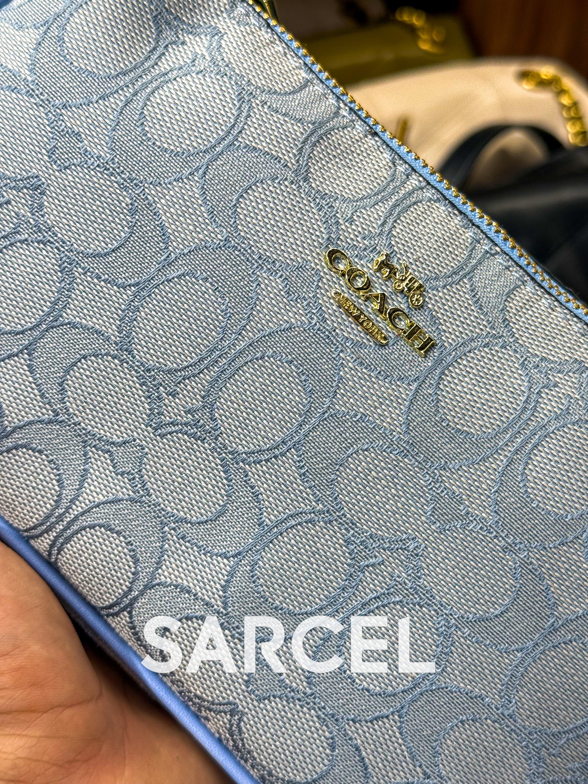 Sac Bandoulière Coach Bleu – Confectionné En Toile & Finitions Haute Qualité CH-1001