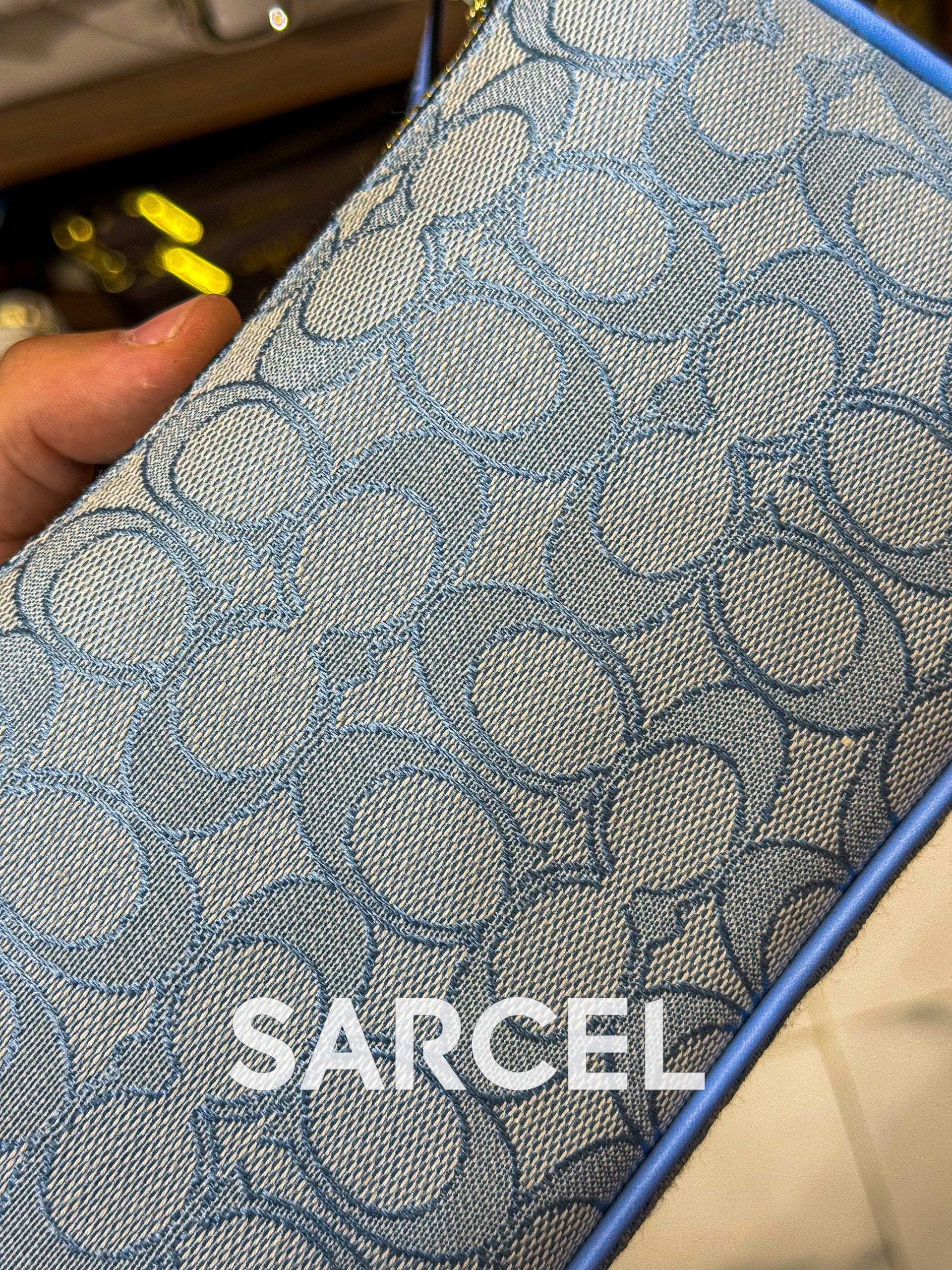 Sac Bandoulière Coach Bleu – Confectionné En Toile & Finitions Haute Qualité CH-1001