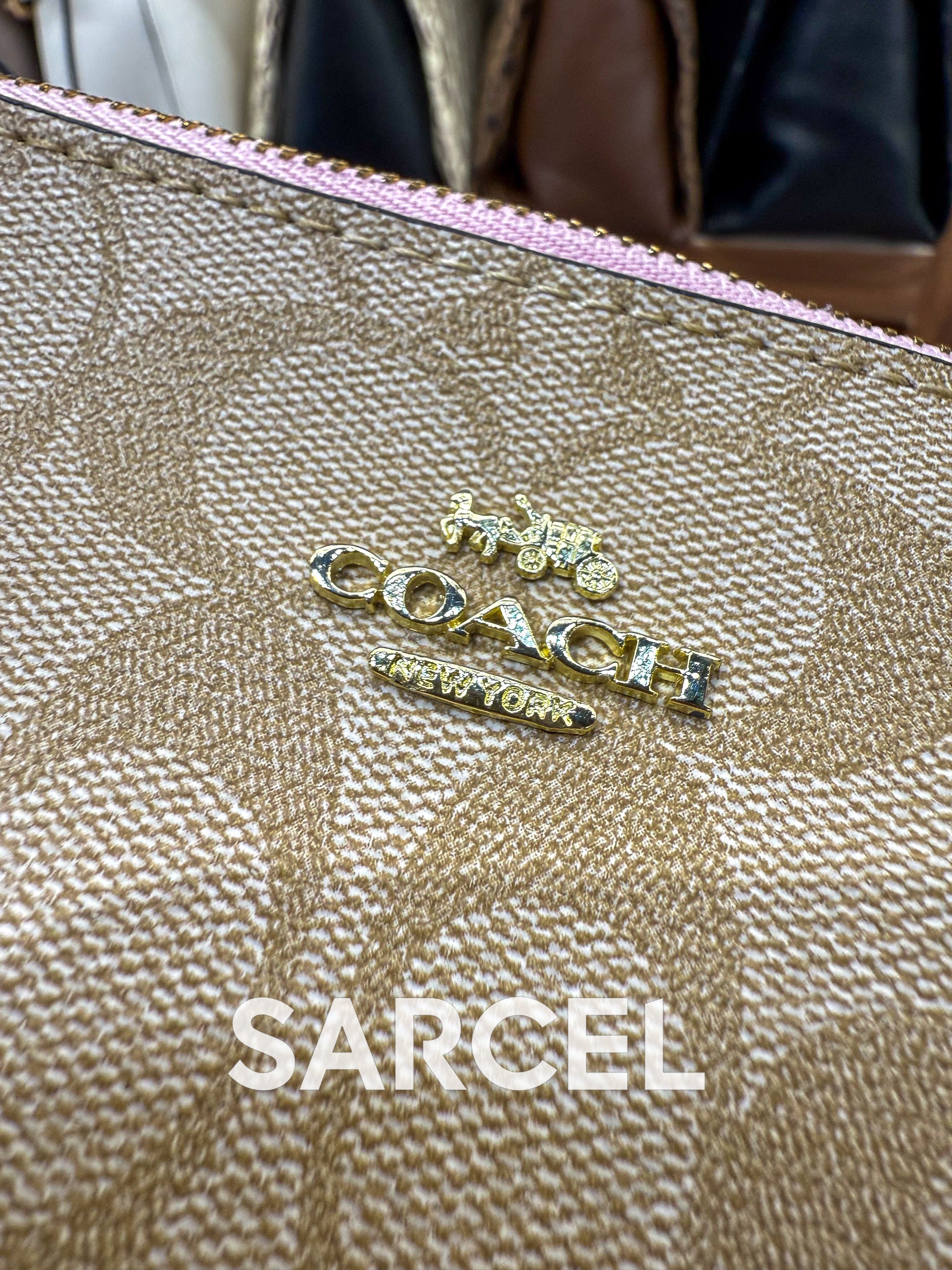 Sac Bandoulière Coach Rose taupe – Confectionné En Toile & Finitions Haute Qualité CH-1002