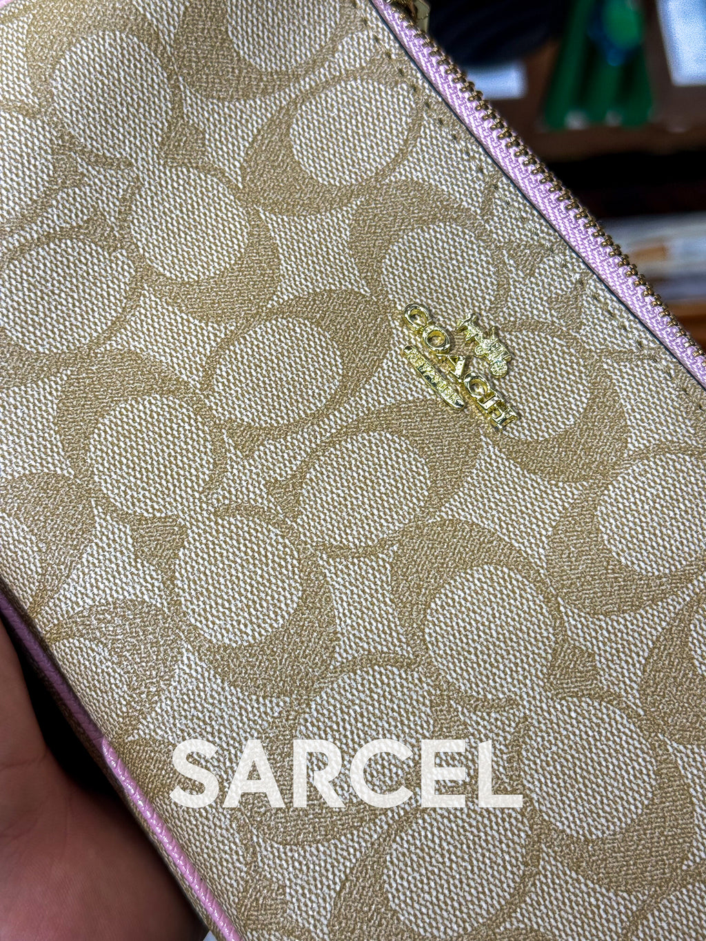 Sac Bandoulière Coach Rose taupe – Confectionné En Toile & Finitions Haute Qualité CH-1002