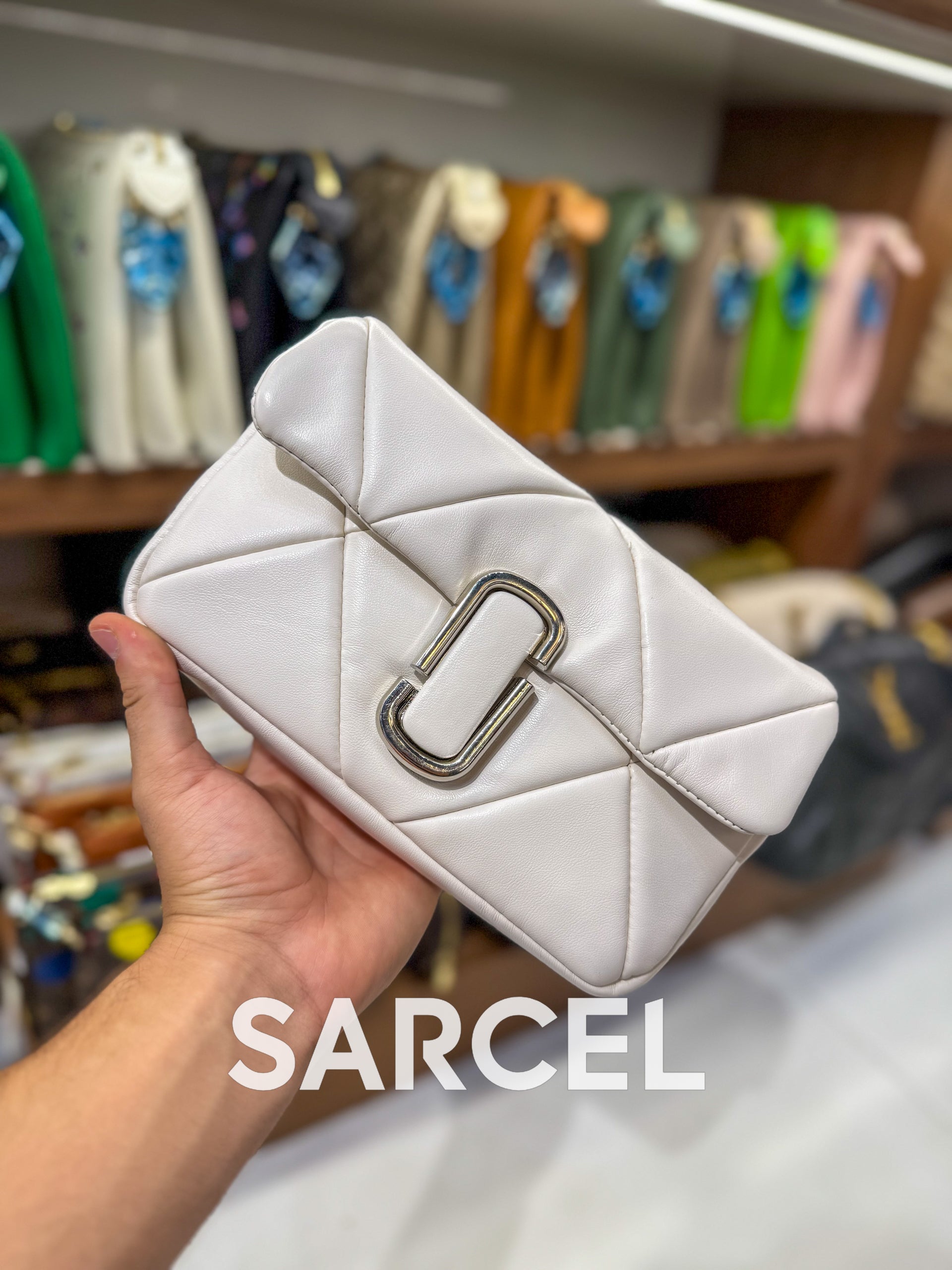 Sac Bandoulière Marc Jacob Blanc – 100% Cuir Véritable & Finitions Haute Qualité MJ-1006