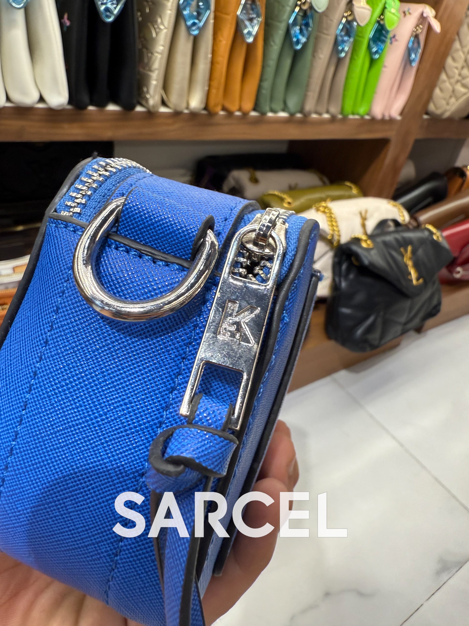 Sac Bandoulière Karl Bleu Royal – 100% Cuir Véritable & Finitions Haute Qualité KL-1005