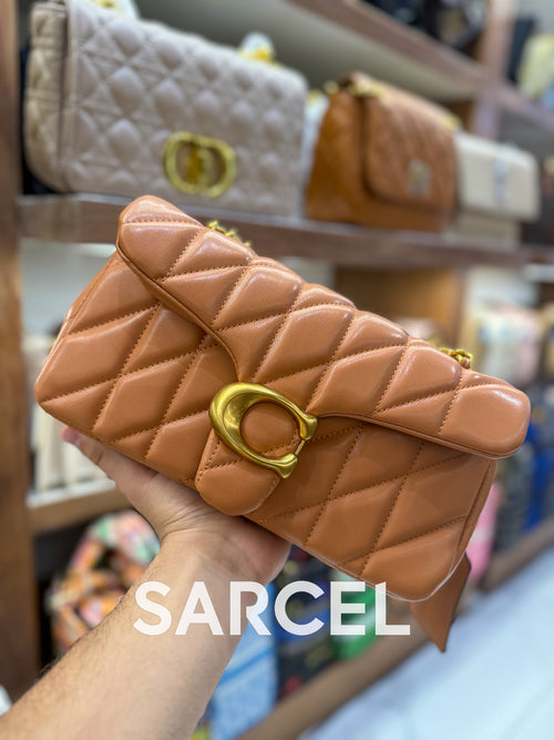 Sac Bandoulière Coach Camel Foncé – 100% Cuir Véritable & Finitions Haute Qualité CH-1012