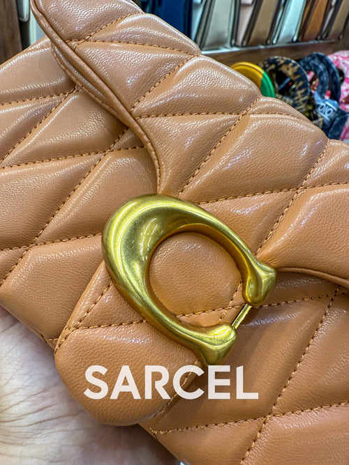 Sac Bandoulière Coach Camel Foncé – 100% Cuir Véritable & Finitions Haute Qualité CH-1012