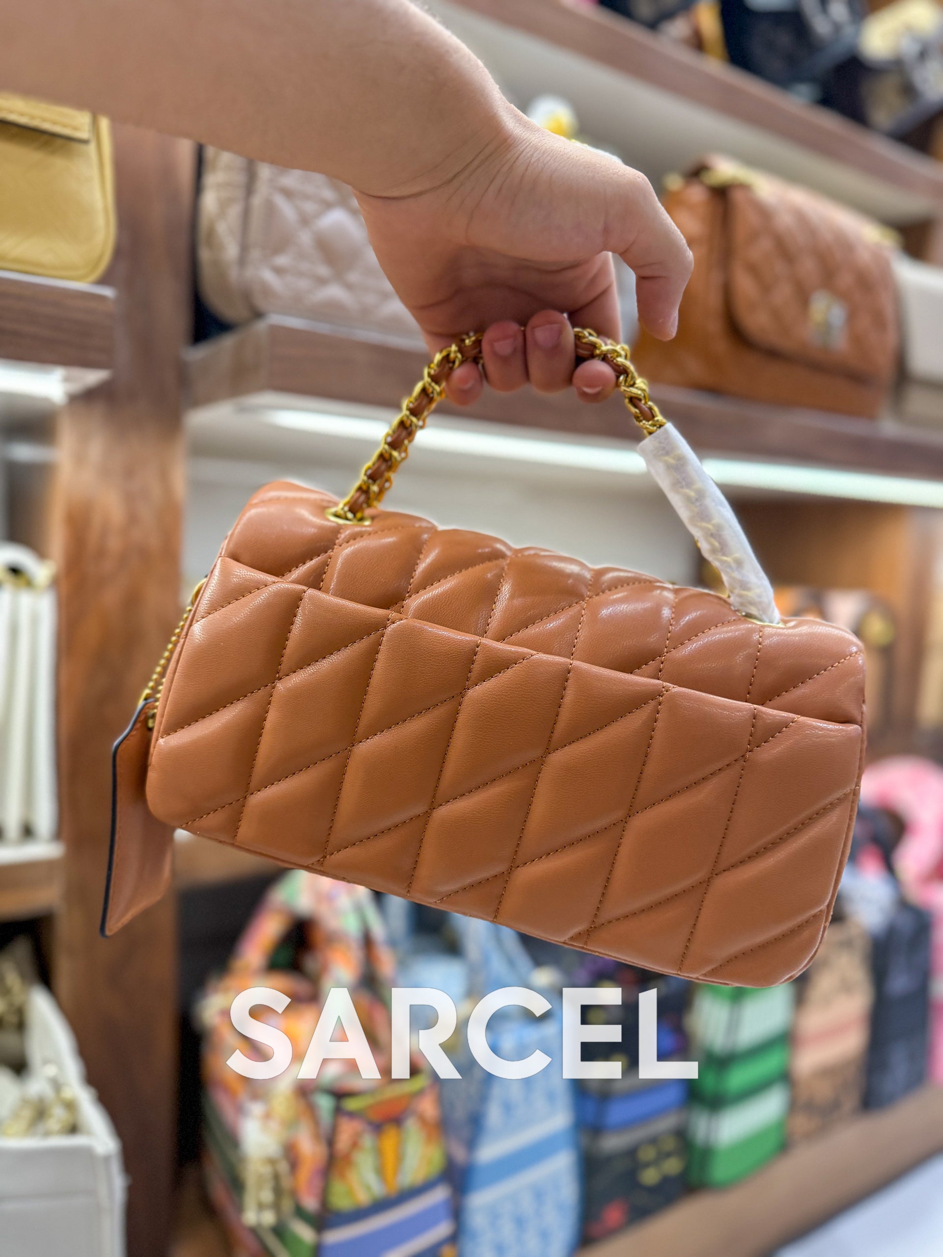 Sac Bandoulière Coach Camel Foncé – 100% Cuir Véritable & Finitions Haute Qualité CH-1012