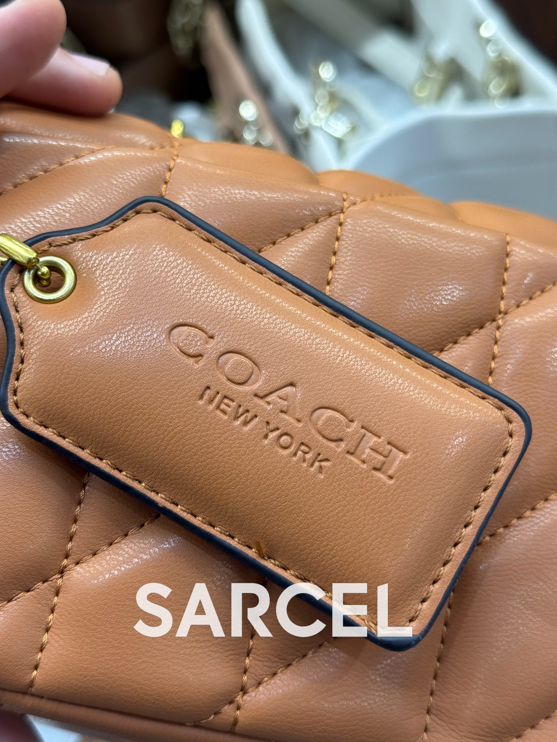 Sac Bandoulière Coach Camel Foncé – 100% Cuir Véritable & Finitions Haute Qualité CH-1012