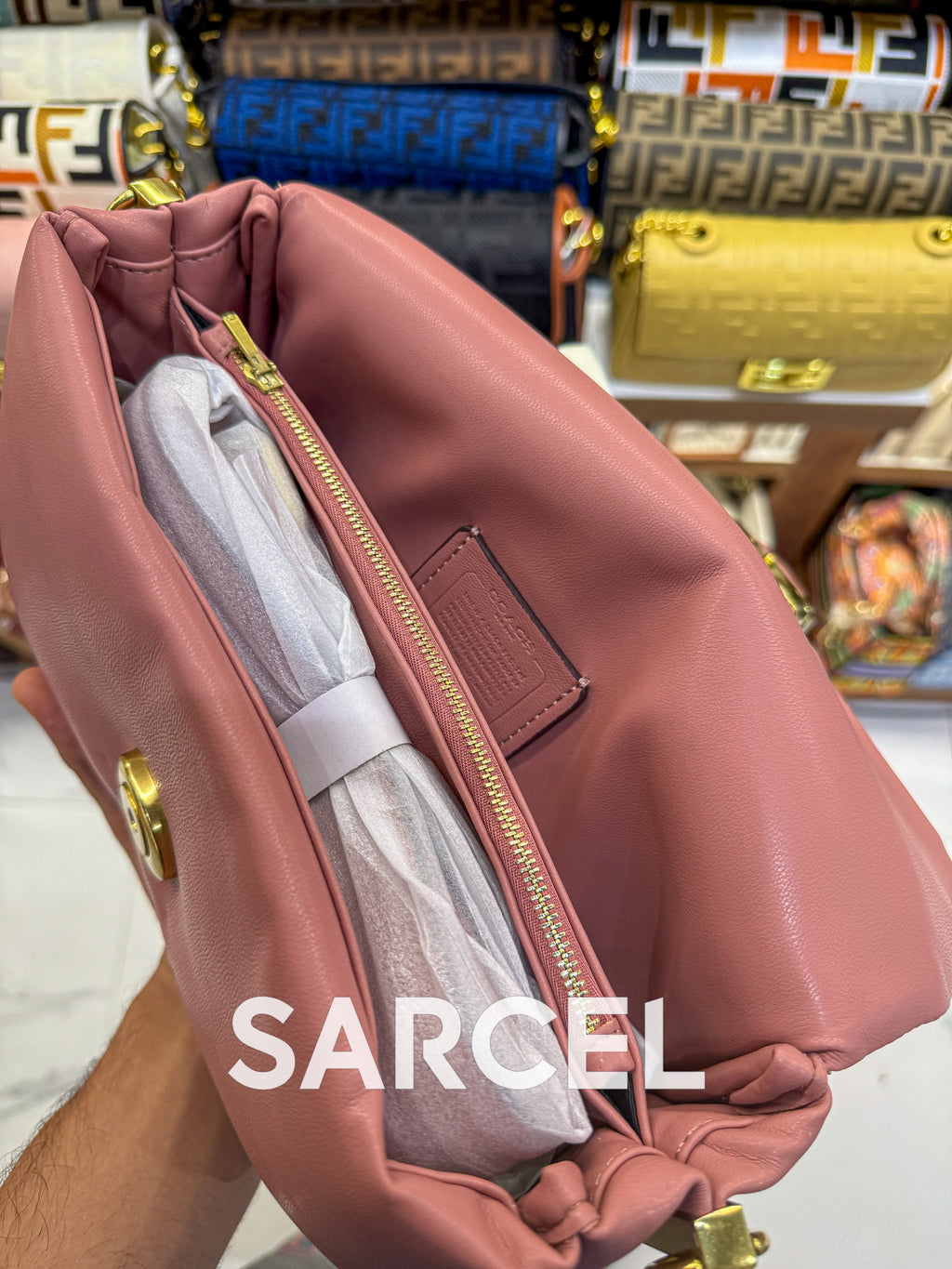 Sac Bandoulière Coach Rose Blush – 100% Cuir Véritable & Finitions Haute Qualité CH-1013