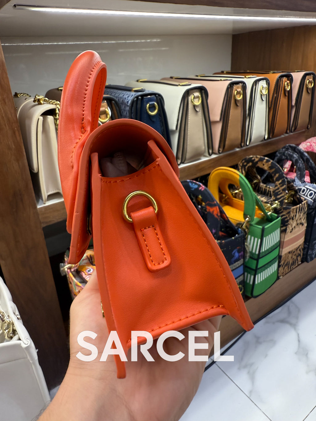 Sac Bandoulière Jaquemus Orange Mandarine – 100% Cuir Véritable & Finitions Haute Qualité JQ-1018