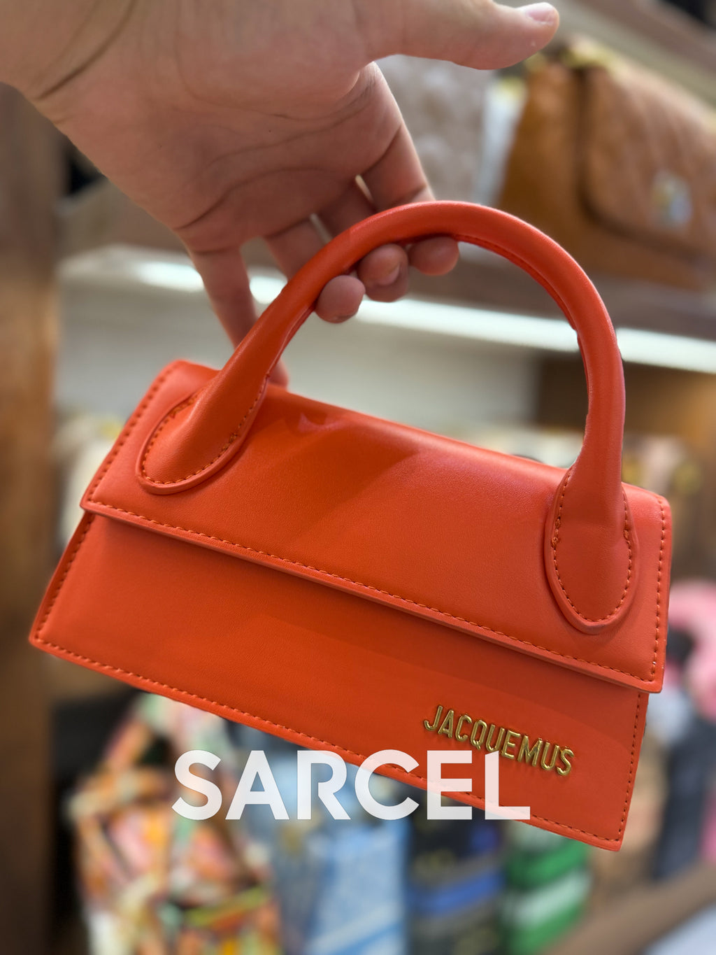 Sac Bandoulière Jaquemus Orange Mandarine – 100% Cuir Véritable & Finitions Haute Qualité JQ-1018