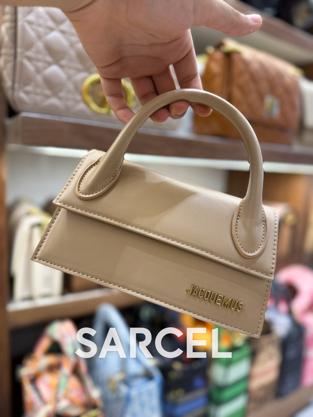 Sac Bandoulière Jaquemus Beige Créme – 100% Cuir Véritable & Finitions Haute Qualité JQ-1019