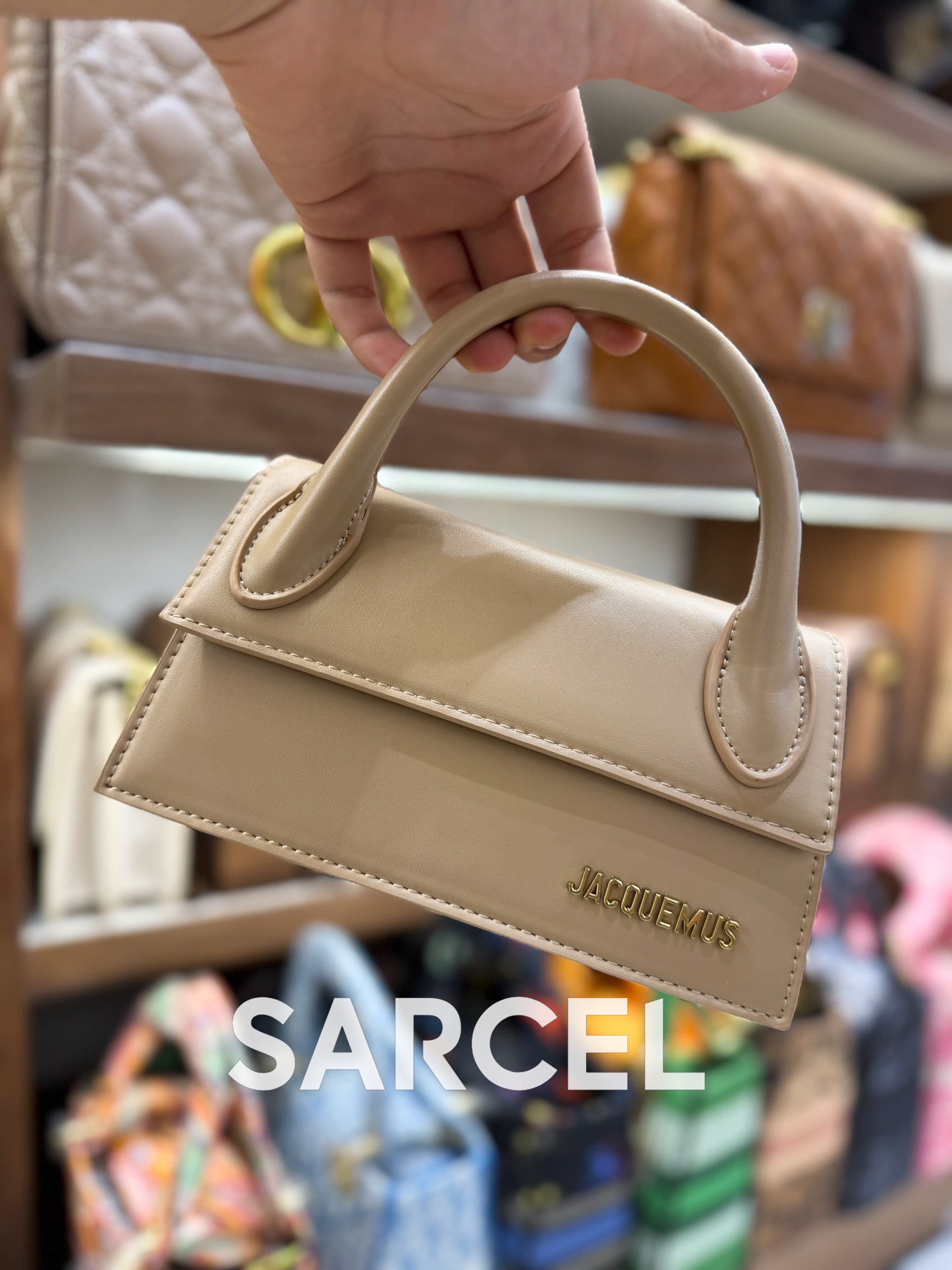 Sac Bandoulière Jaquemus Beige Créme – 100% Cuir Véritable & Finitions Haute Qualité JQ-1019