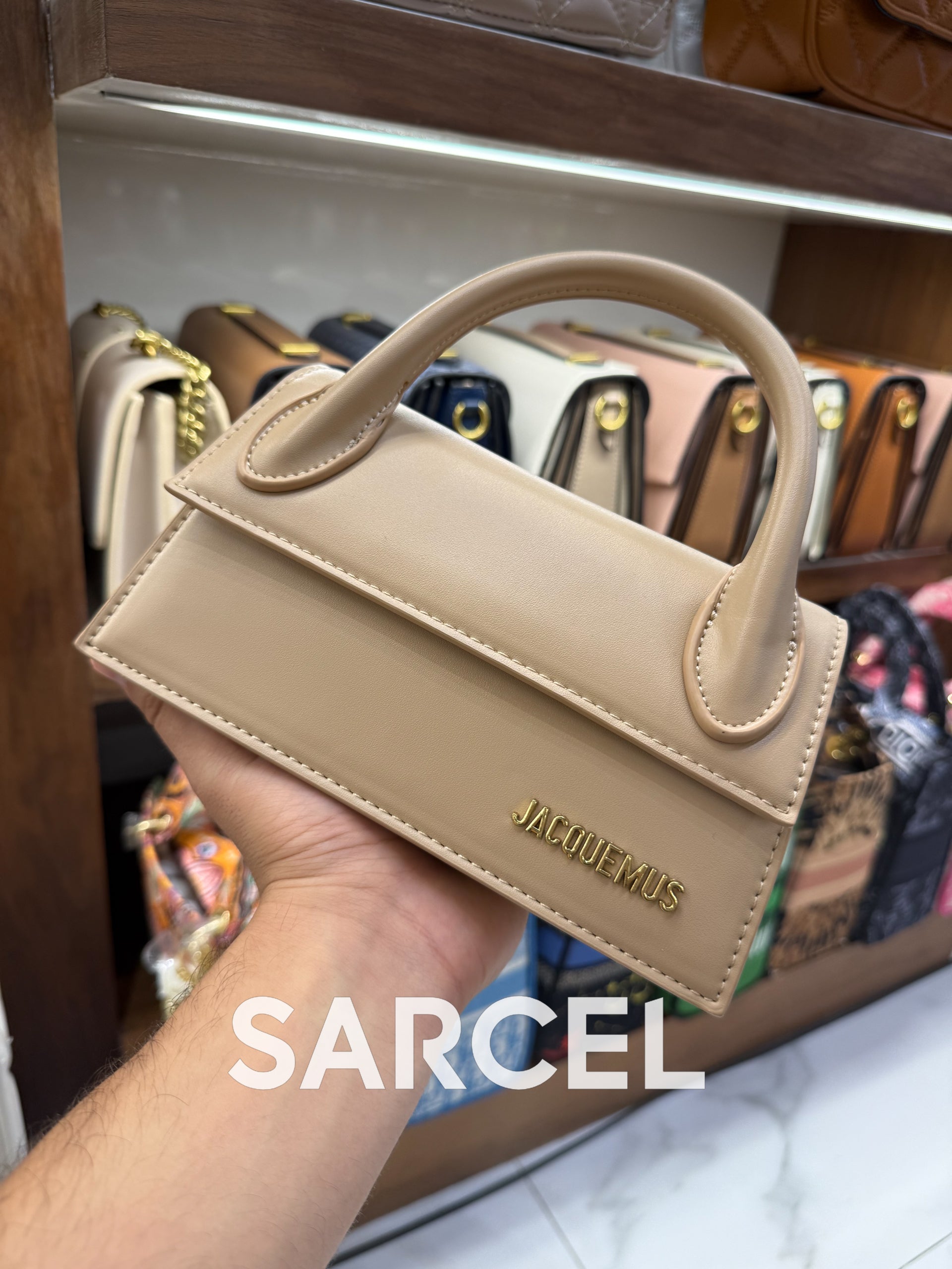 Sac Bandoulière Jaquemus Beige Créme – 100% Cuir Véritable & Finitions Haute Qualité JQ-1019