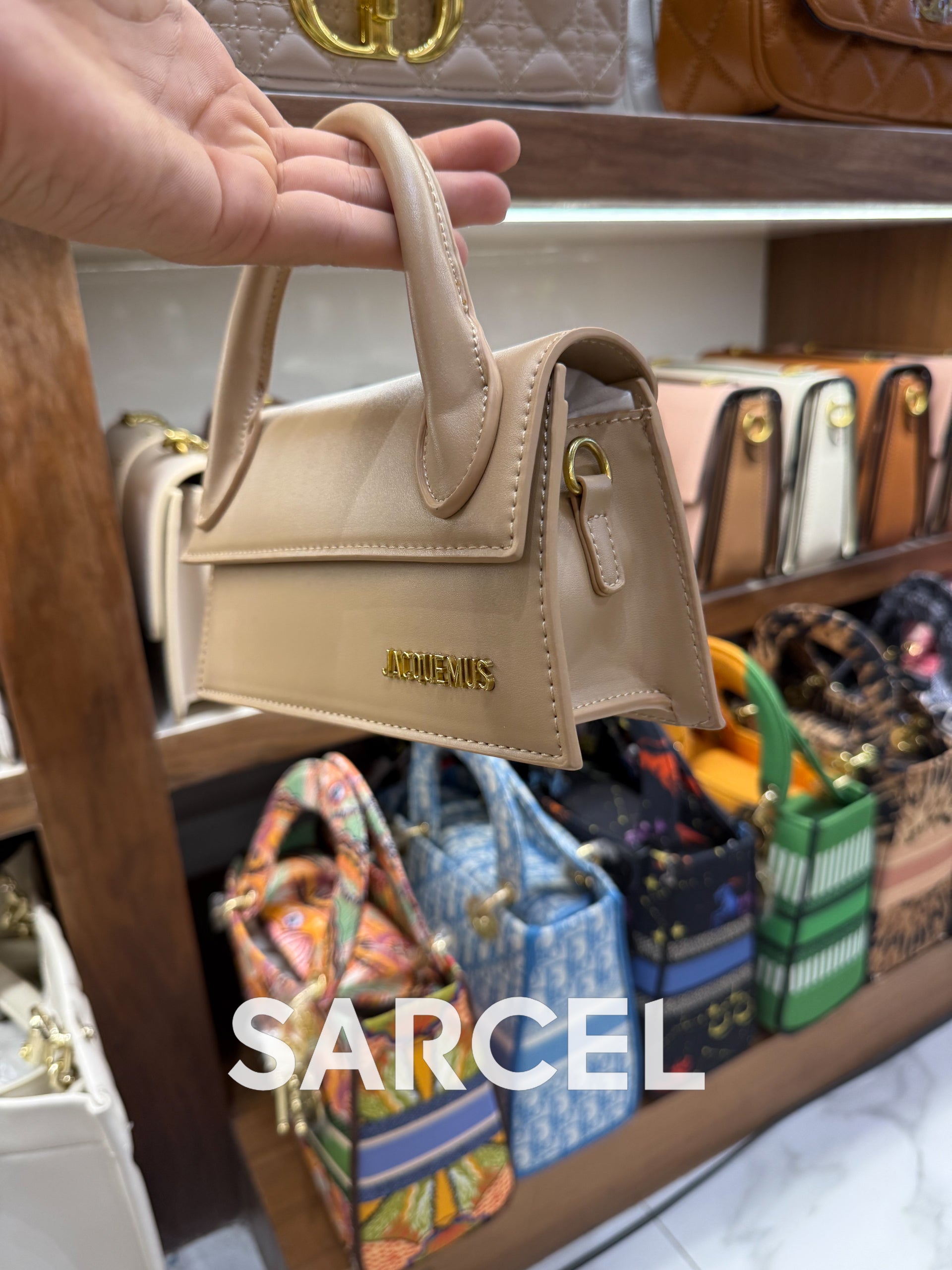 Sac Bandoulière Jaquemus Beige Créme – 100% Cuir Véritable & Finitions Haute Qualité JQ-1019