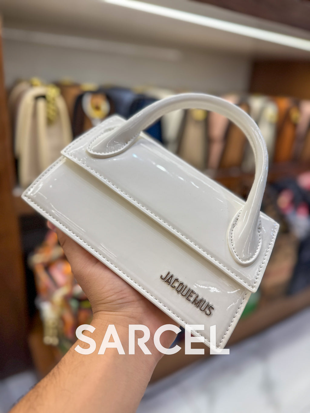 Sac Bandoulière Jaquemus Blanc Glacé – 100% Cuir Véritable & Finitions Haute Qualité JQ-1020