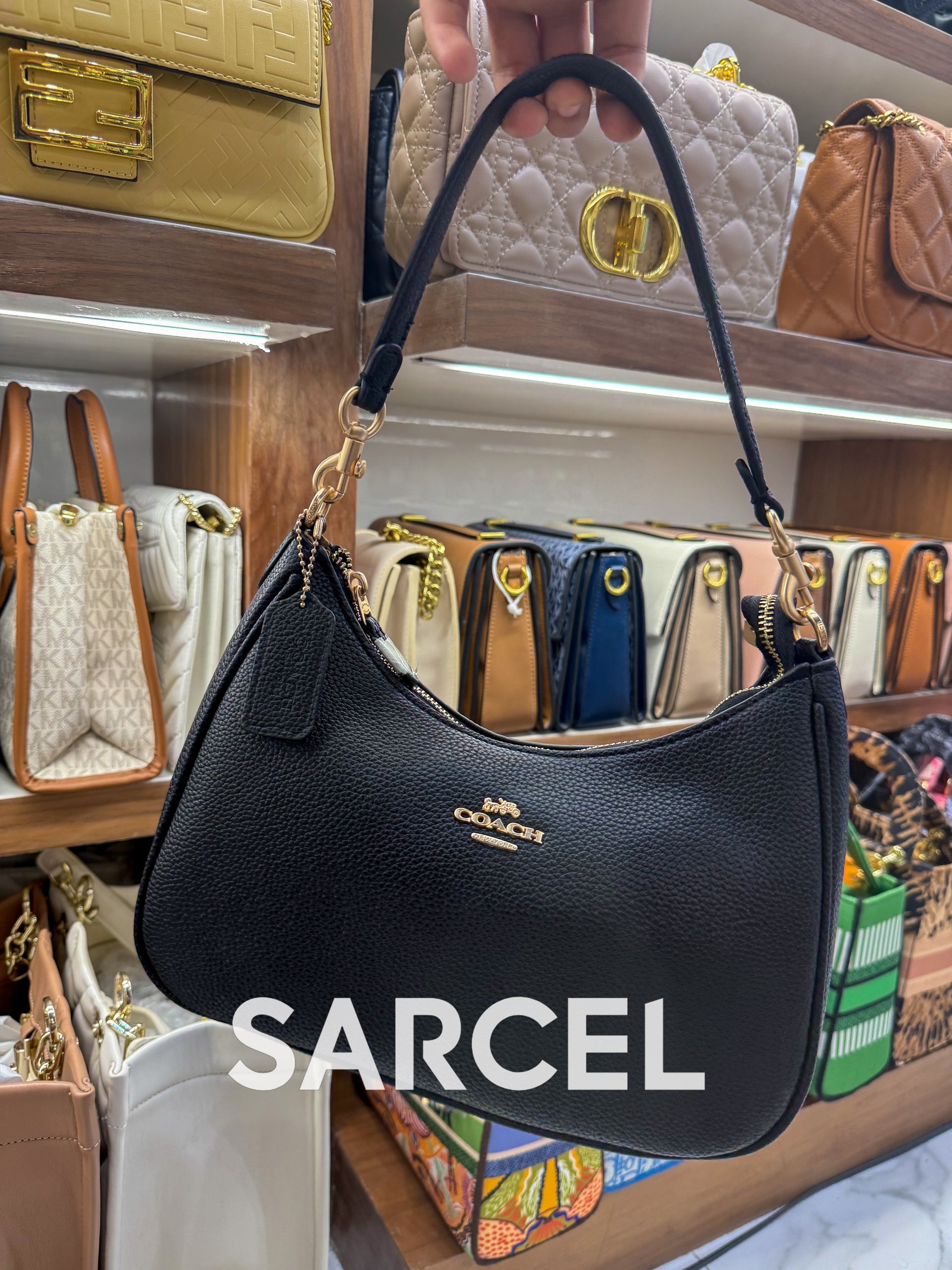 Sac Bandoulière Coach Noir – 100% Cuir Véritable & Finitions Haute Qualité CH-1014