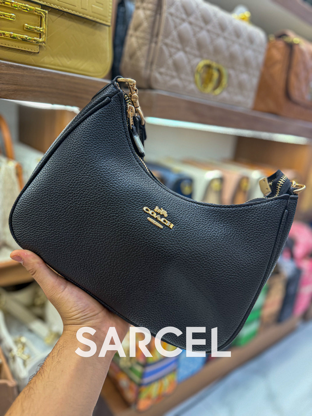 Sac Bandoulière Coach Noir – 100% Cuir Véritable & Finitions Haute Qualité CH-1014