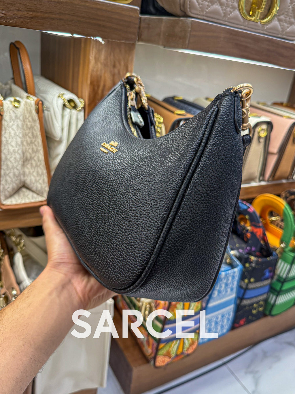 Sac Bandoulière Coach Noir – 100% Cuir Véritable & Finitions Haute Qualité CH-1014