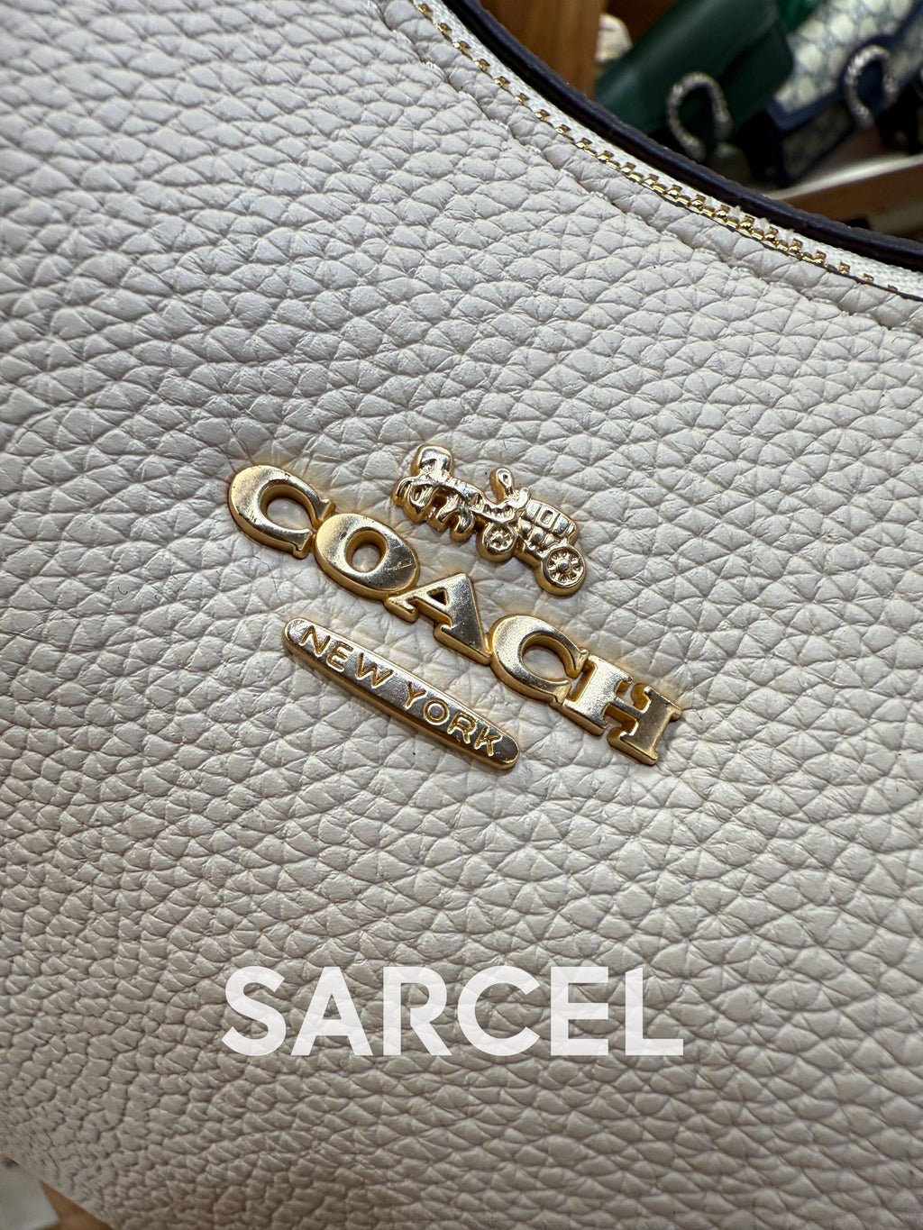 Sac Bandoulière Coach Créme – 100% Cuir Véritable & Finitions Haute Qualité CH-1015