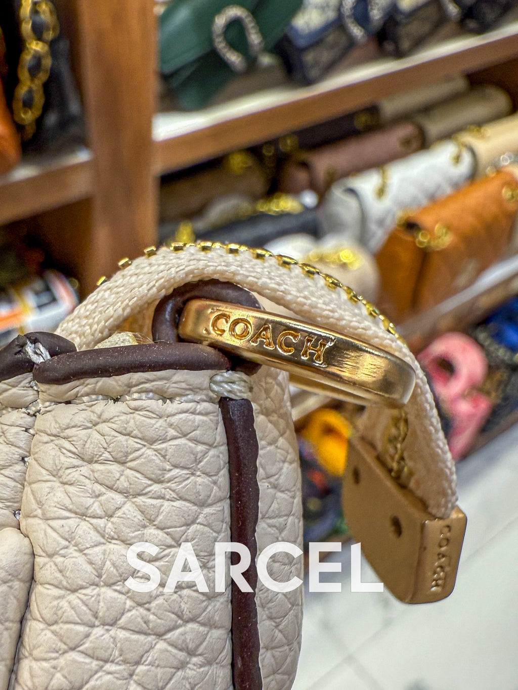 Sac Bandoulière Coach Créme – 100% Cuir Véritable & Finitions Haute Qualité CH-1015