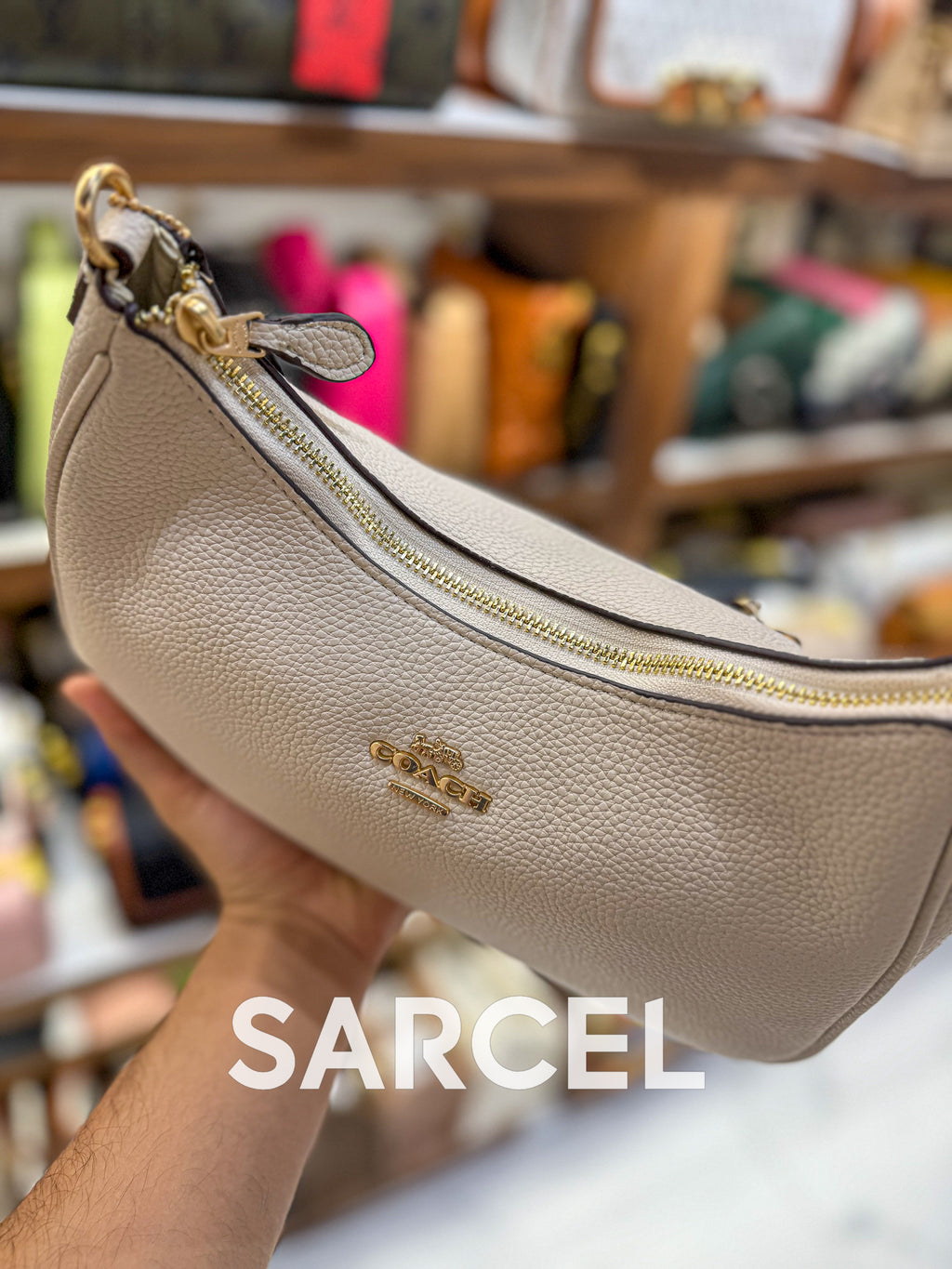 Sac Bandoulière Coach Créme – 100% Cuir Véritable & Finitions Haute Qualité CH-1015