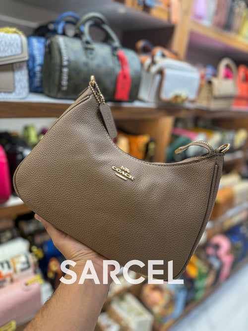 Sac Bandoulière Coach Grège Foncé – 100% Cuir Véritable & Finitions Haute Qualité CH-1016