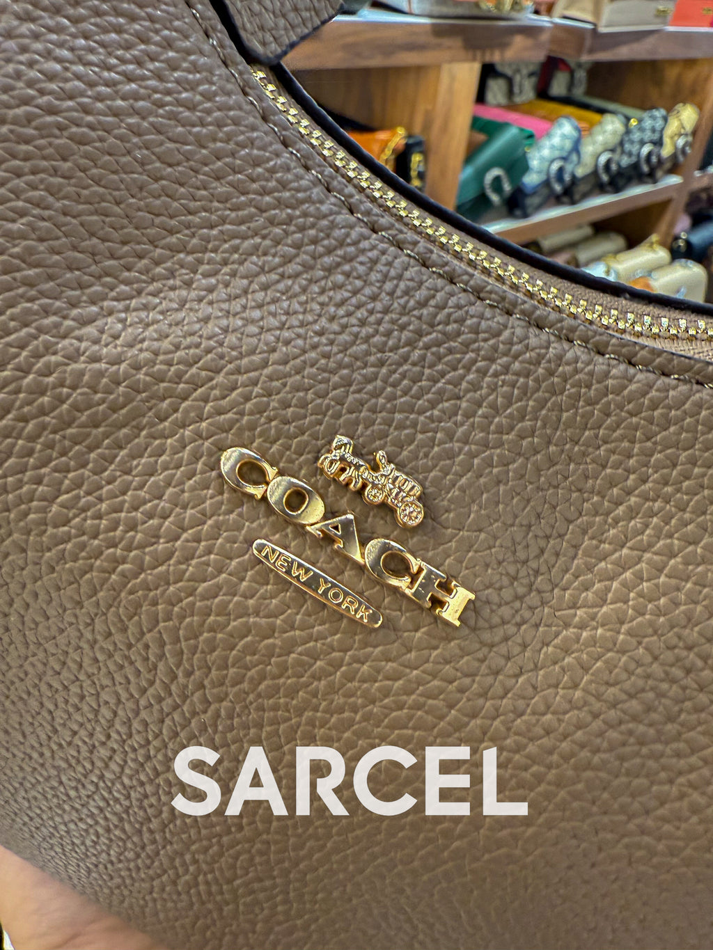 Sac Bandoulière Coach Grège Foncé – 100% Cuir Véritable & Finitions Haute Qualité CH-1016