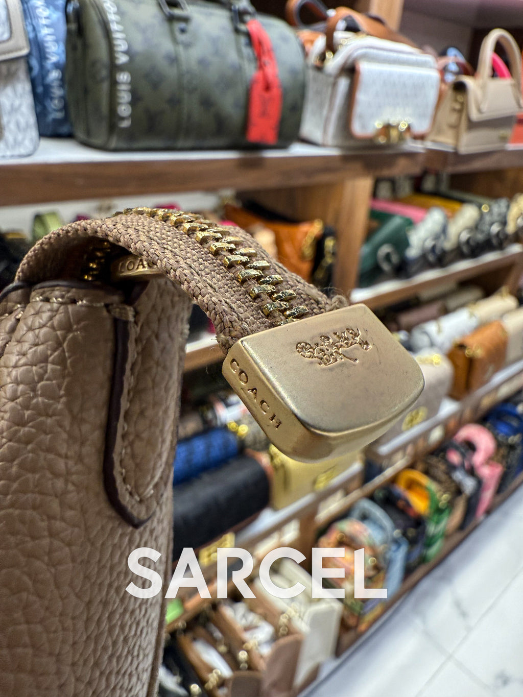 Sac Bandoulière Coach Grège Foncé – 100% Cuir Véritable & Finitions Haute Qualité CH-1016