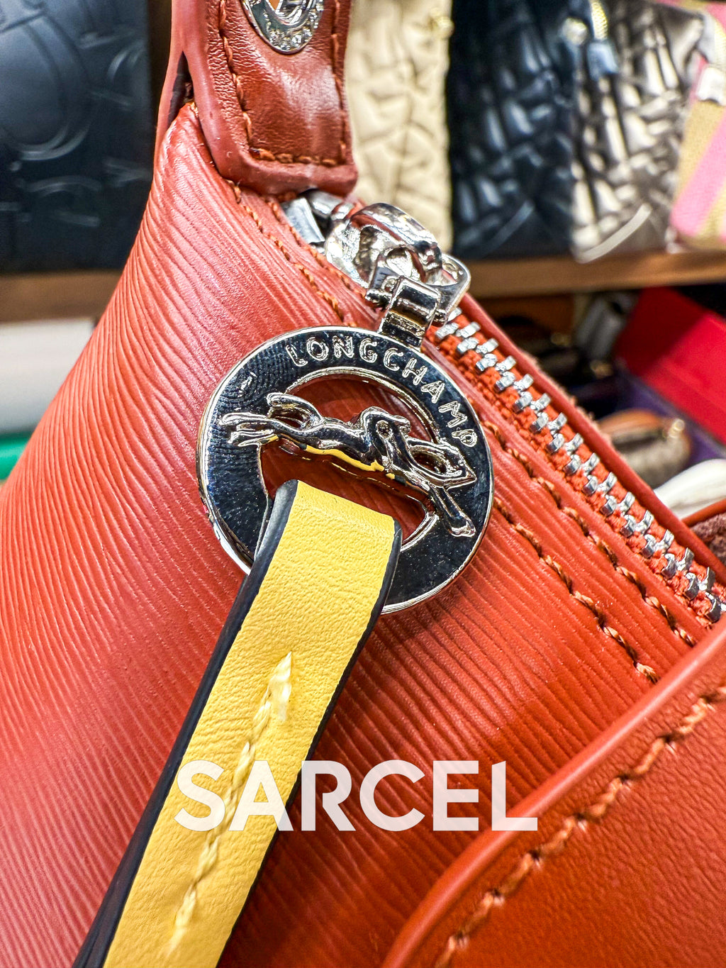 Sac Bandoulière Longchamp Orange Mandarine – 100% Cuir Véritable & Finitions Haute Qualité LC-1023