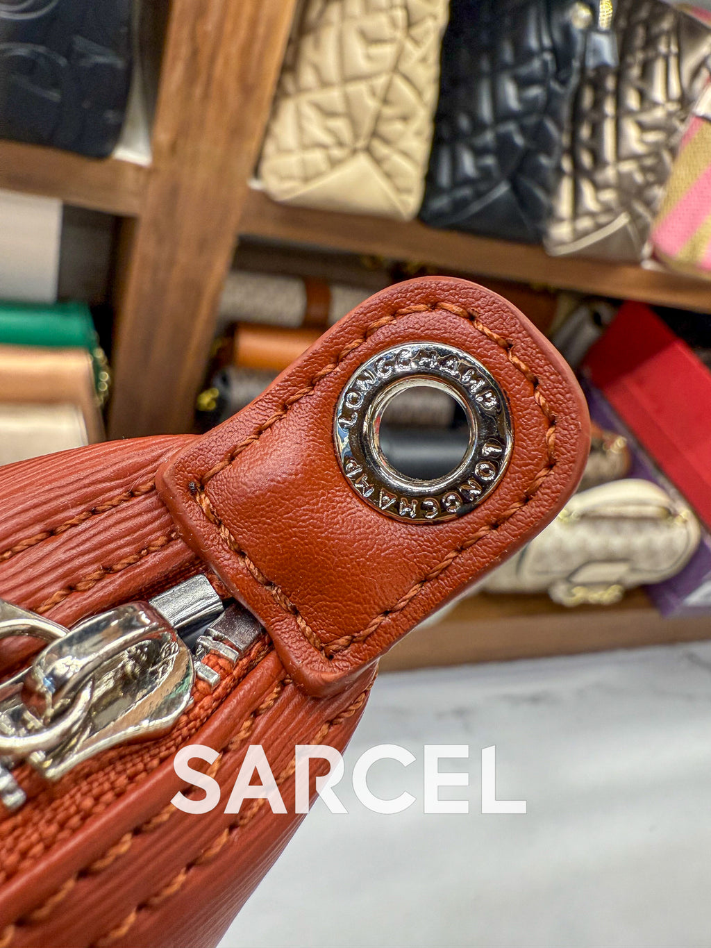 Sac Bandoulière Longchamp Orange Mandarine – 100% Cuir Véritable & Finitions Haute Qualité LC-1023