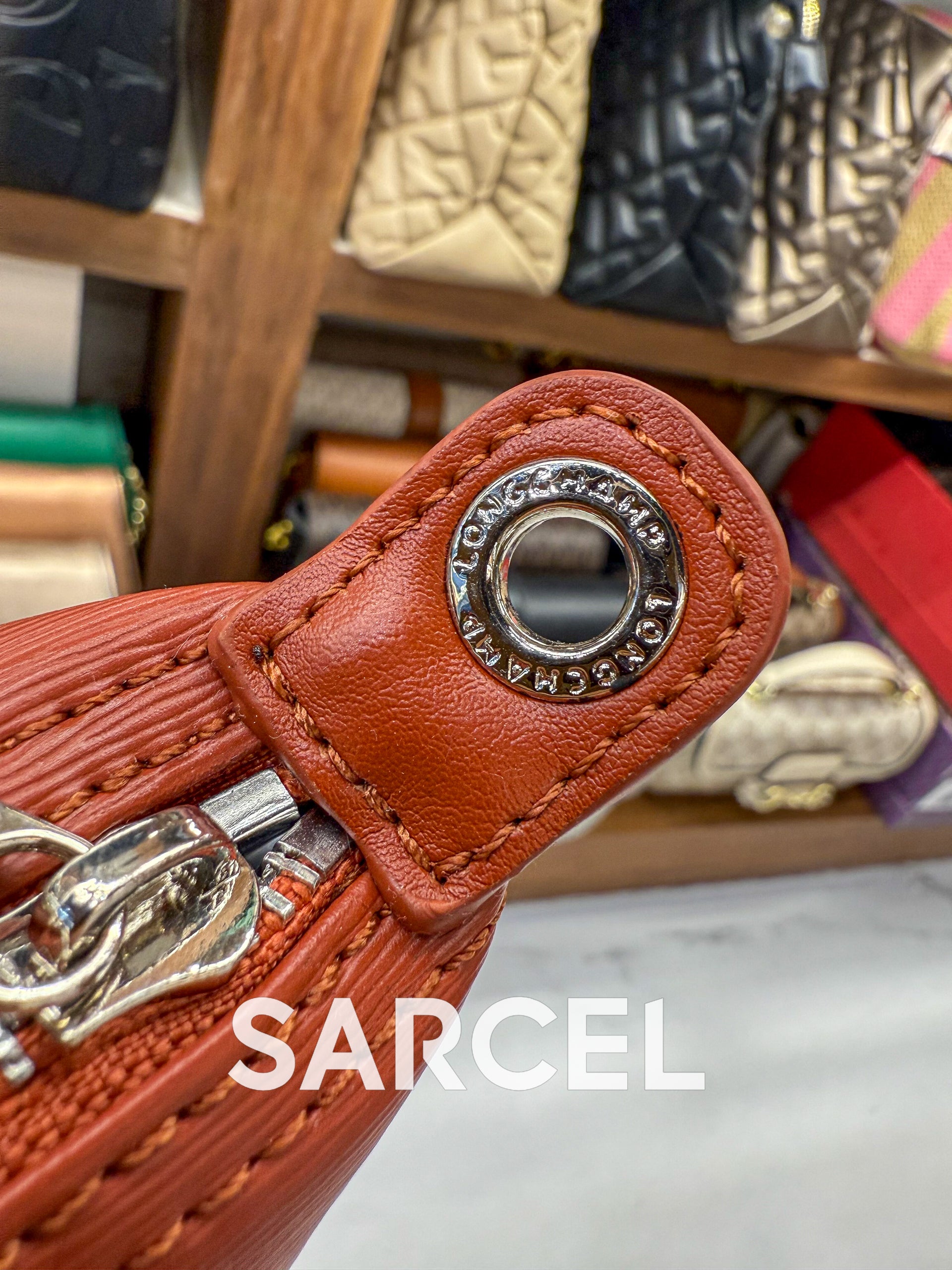 Sac Bandoulière Longchamp Orange Mandarine – 100% Cuir Véritable & Finitions Haute Qualité LC-1023