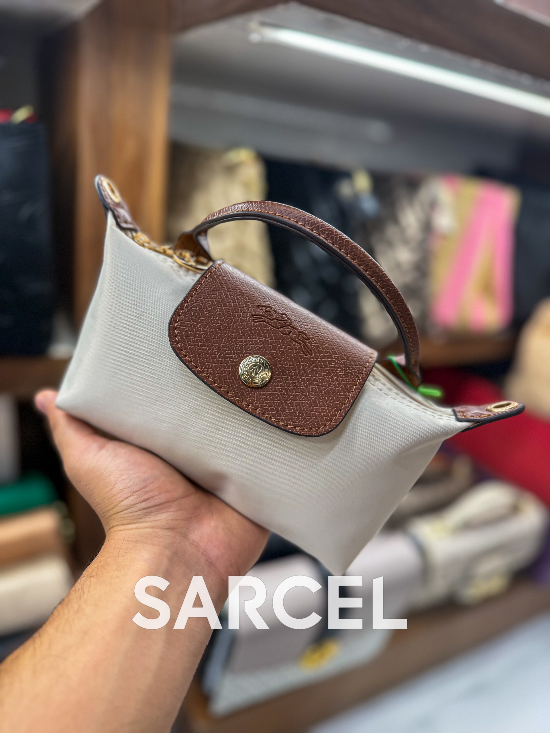 Sac Bandoulière Longchamp Beige Perle – 100% Cuir Véritable & Finitions Haute Qualité LC-1024