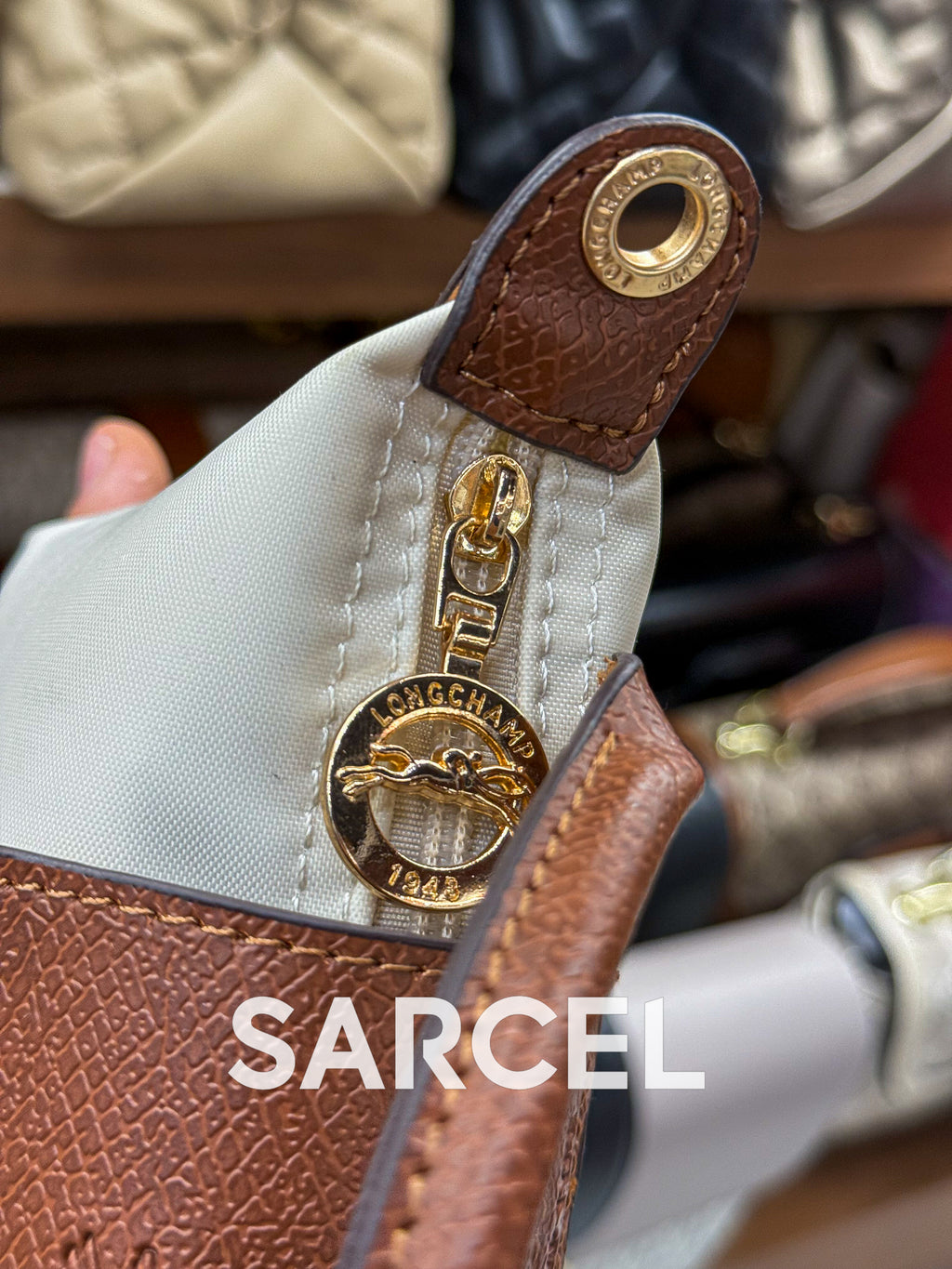 Sac Bandoulière Longchamp Beige Perle – 100% Cuir Véritable & Finitions Haute Qualité LC-1024