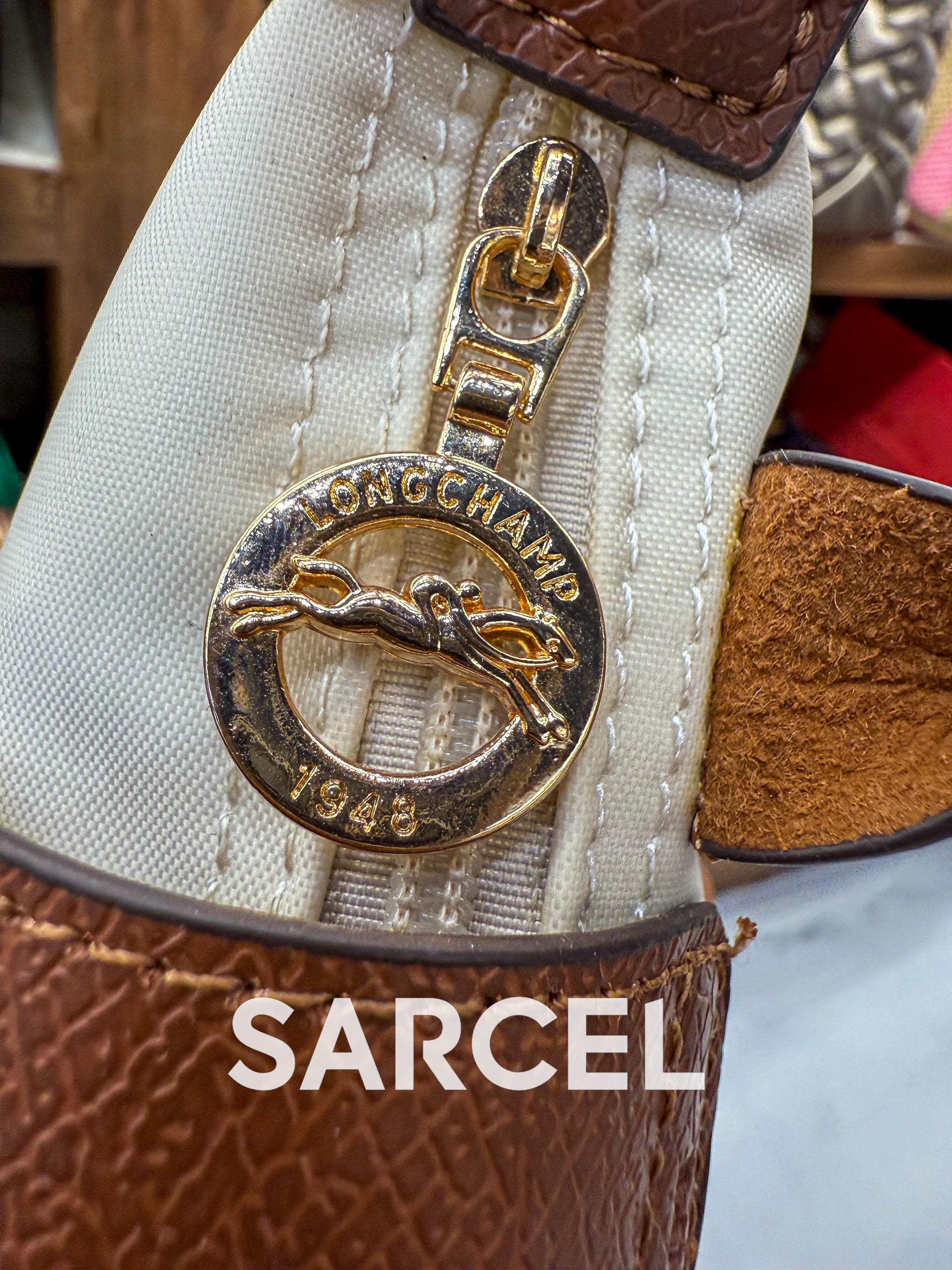 Sac Bandoulière Longchamp Beige Perle – 100% Cuir Véritable & Finitions Haute Qualité LC-1024