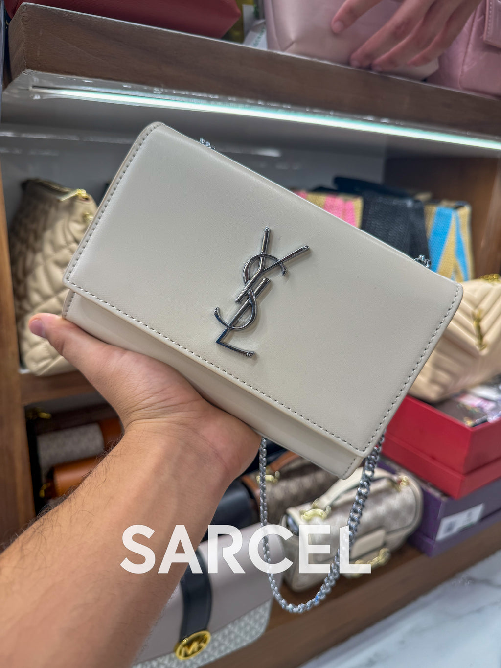 Sac Bandoulière YSL Blanc – 100% Cuir Véritable & Finitions Haute Qualité YSL-1026