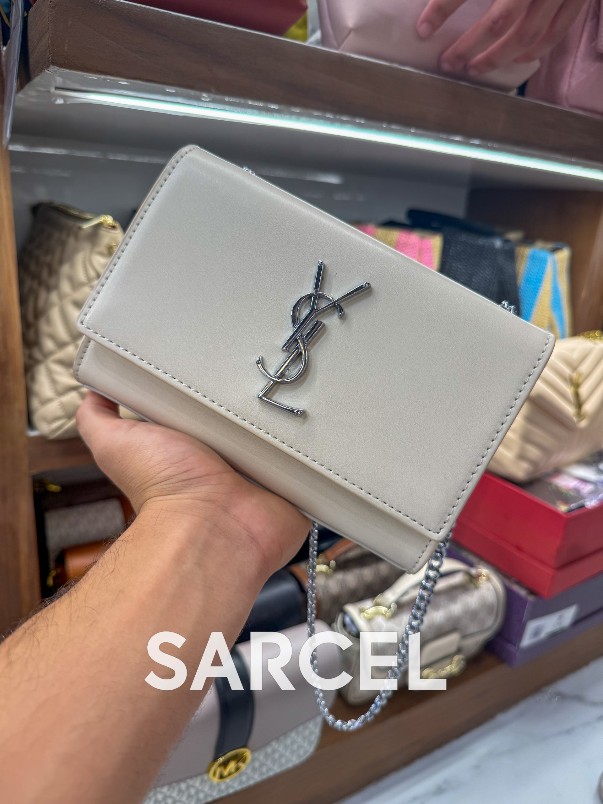 Sac Bandoulière YSL Blanc – 100% Cuir Véritable & Finitions Haute Qualité YSL-1026